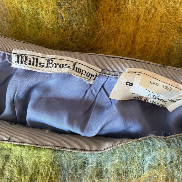 Vintage Mohair Maxi Skirt Woven Wool Mills Brothers Halifax 1960s 1970s Plaid - Picture 6 of 8
